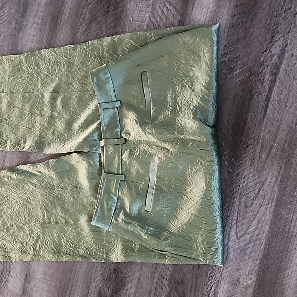 CINQ A SEPT KASID CRINKLED SATIN STRAIGHT LEG PANTS SIZE 8,10 - Picture 7 of 7